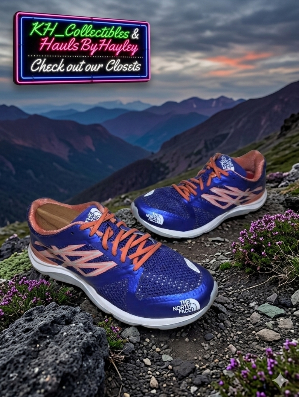 The North Face Ultra Endurance Trail Running Shoes Blue Coral Women's Size 6